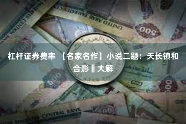 杠杆证券费率 【名家名作】小说二题：天长镇和合影‖大解