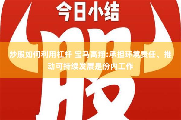 炒股如何利用杠杆 宝马高翔:承担环境责任、推动可持续发展是份内工作