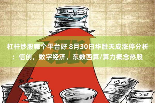 杠杆炒股哪个平台好 8月30日华胜天成涨停分析：信创，数字经济，东数西算/算力概念热股