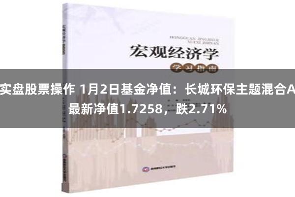 实盘股票操作 1月2日基金净值：长城环保主题混合A最新净值1.7258，跌2.71%